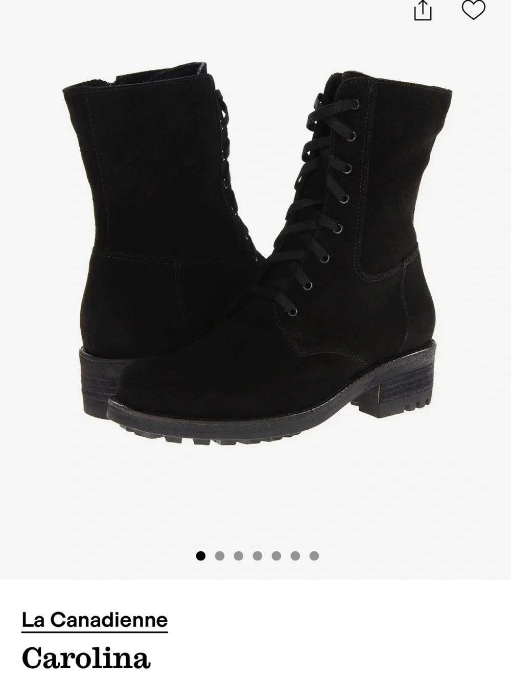 La Canadienne Carolina Waterproof Black Suede Lace-Up Mid Calf Boots Size 8 NWOT - Picture 2 of 9